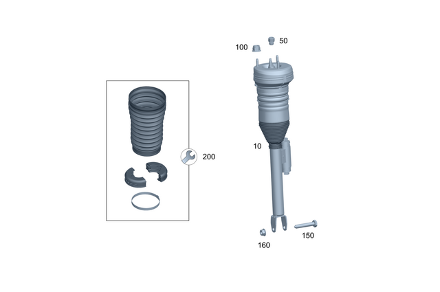 2963204900 - : Air Spring Strut for Mercedes-Benz Image