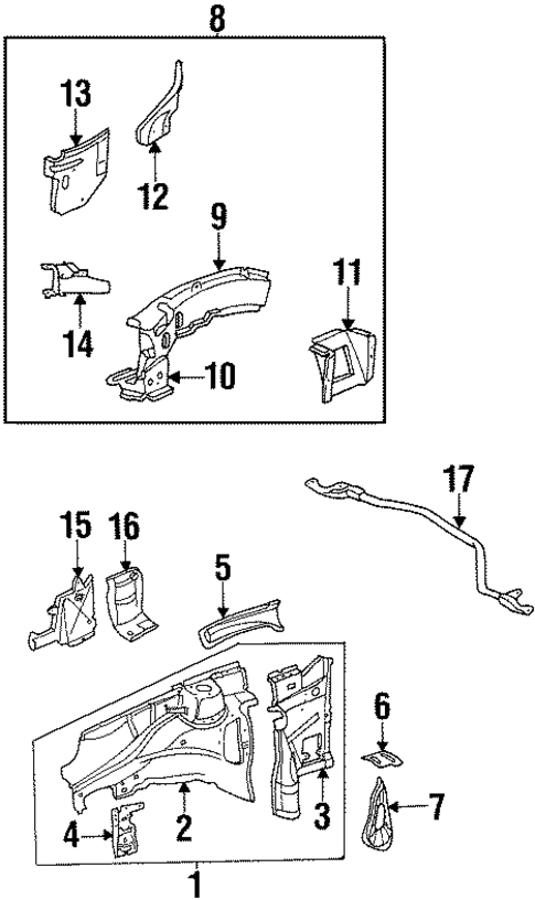 Structural Components & Rails for 1996 Saab 900 #0