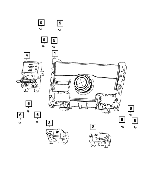 68476686AC - Electrical: 3 Gang Switch for Mopar Image