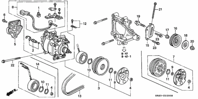 A/C Compressor (Sanden) (1) for 1993 Honda Civic #0
