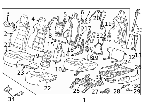 Driver Seat Components for 2014 Chevrolet Corvette #0