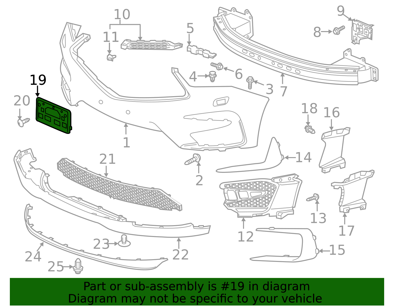 71180-TJB-A00 - 2019-2021 Acura RDX - Base, Front License Plate