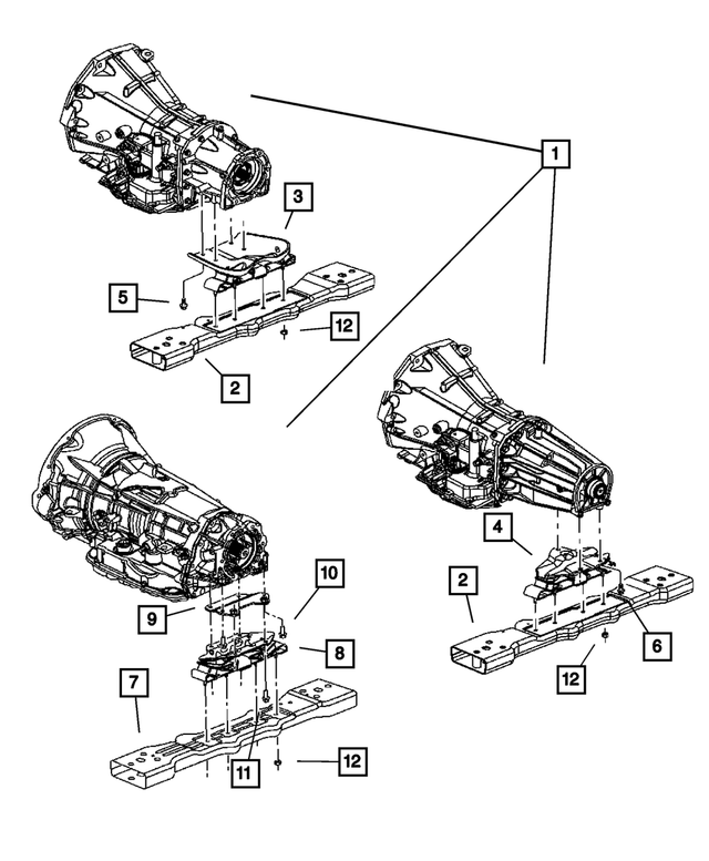 52129040AD - Engine Mounting: Transmission Support Bracket And Insulator for Mopar Image