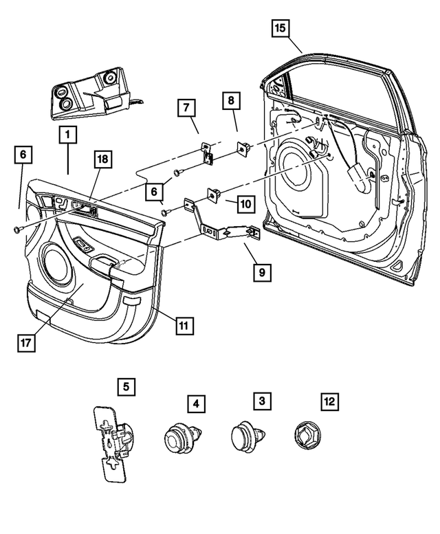 « 1BF071L2AB –  : Garnissage De Porte Avant Panneau, Côté Gauche pour Mopar Image »