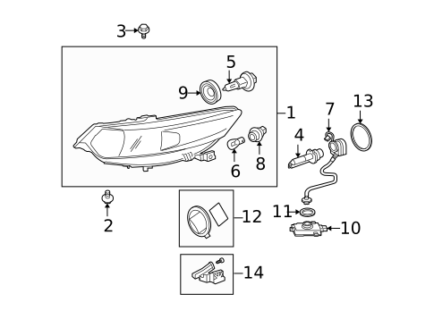 Headlamp Components for 2009 Acura TSX #0