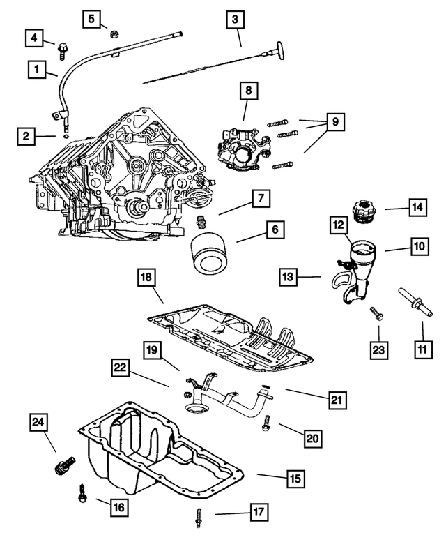 53021003AD - Engine 4.7L Eight Cylinder: Engine Oil Level Indicator, Two Wheel Drive for Mopar Image
