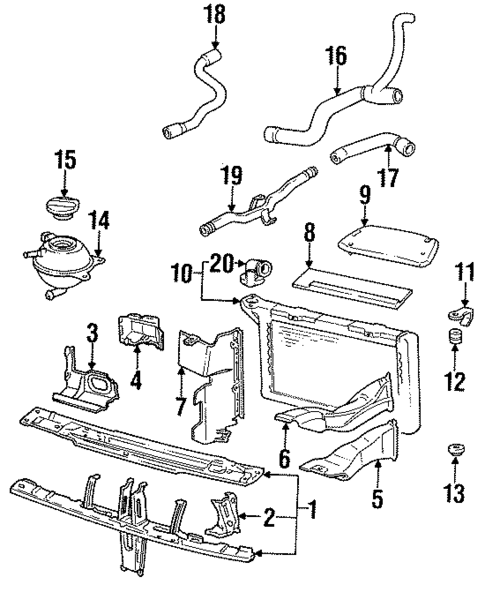 Radiator Support for 1990 Volkswagen Corrado #0