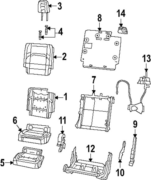 Rear Seat Components for 2024 Jeep Gladiator #1