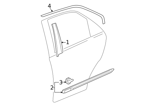 Exterior Trim - Rear Door for 2001 Acura TL #0