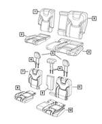 5RA85HL1AE - Interior Trim: Rear Seat Cushion Cover for Jeep: Cherokee Image
