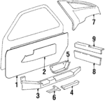 92855522502SM3 - Body: Door Trim Panel for Porsche: 928 Image