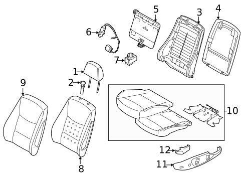 Passenger Seat Components for 2012 BMW 128i #0