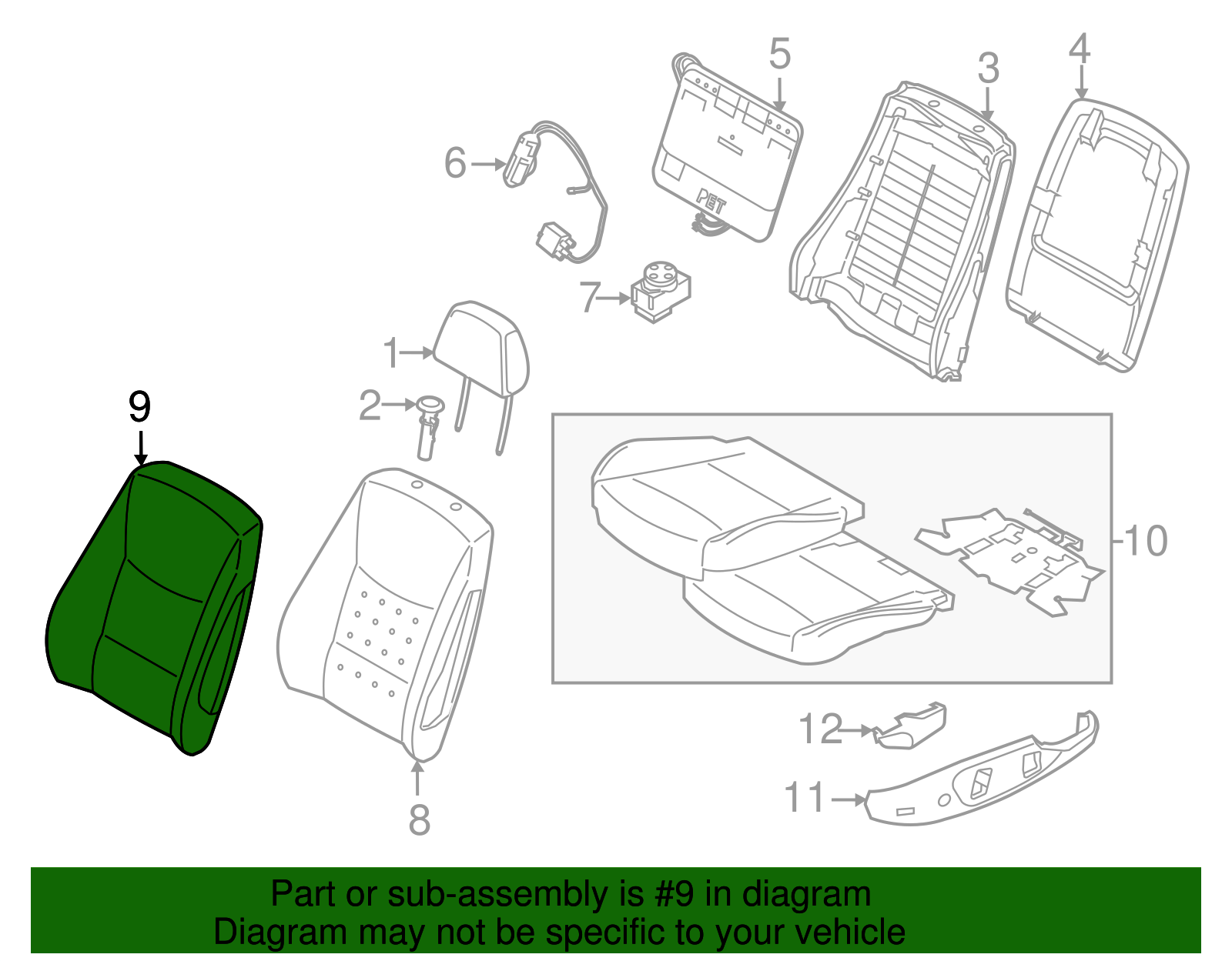 Seat Back Cover - BMW (52-10-7-235-704)