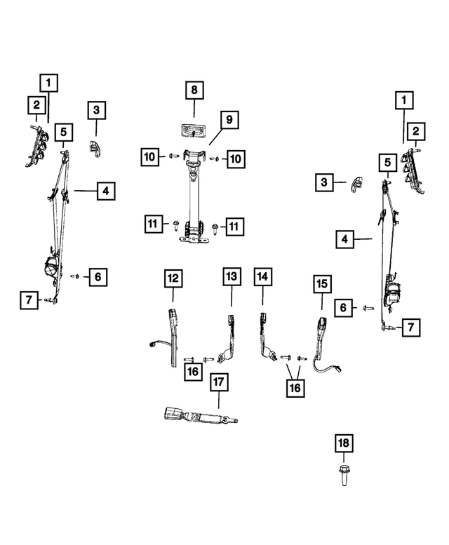 5RL781R3AC - : Front Outer Seat Belt, Right for Mopar Image