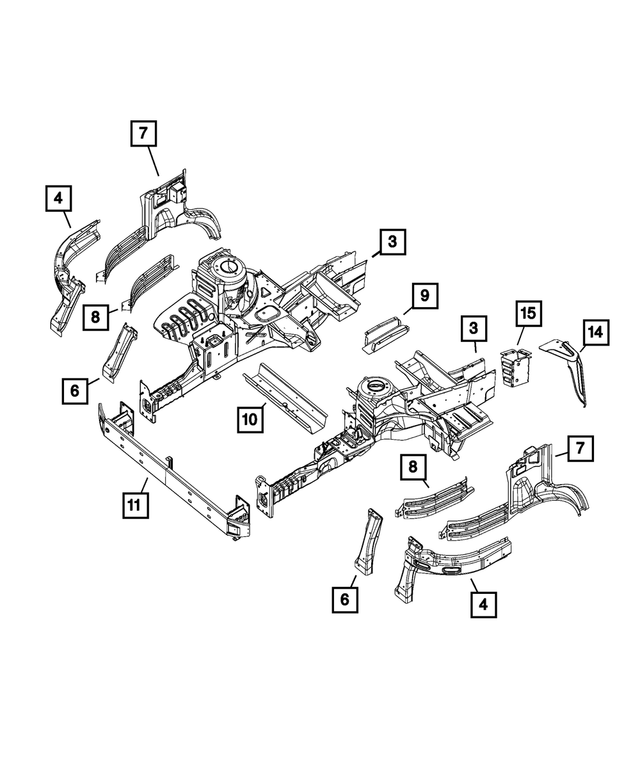 68134290AA - Frame, Bumper and Fascia: Reinforcement, Right for Mopar Image