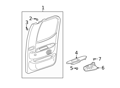 Interior Trim - Rear Door for 2003 Toyota Tundra #0