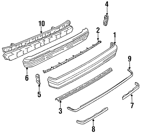 Bumper Assembly - Rear for 1991 Toyota Cressida #0