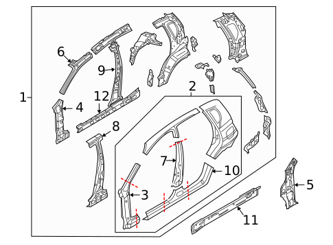Hinge Pillar for 2010 Pontiac G3 #0