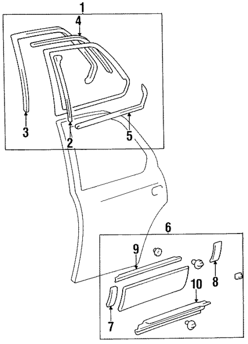 Exterior Trim - Rear Door for 1998 Lexus LS400 #0