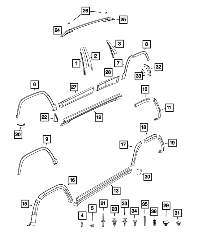 6510974AA - Exterior Ornamentation: Screw for Mopar Image