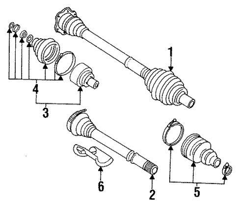 Drive Axles for 1993 Audi 100 Quattro #0