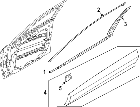 Exterior Trim - Front Door for 2025 Genesis GV80 Coupe #0