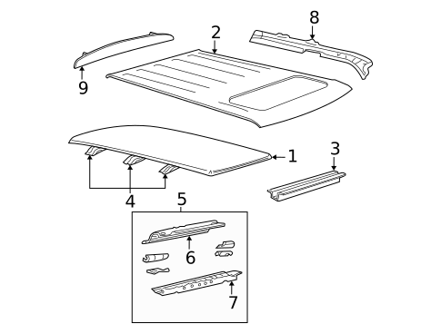 Roof & Components for 2005 Ford Explorer #0