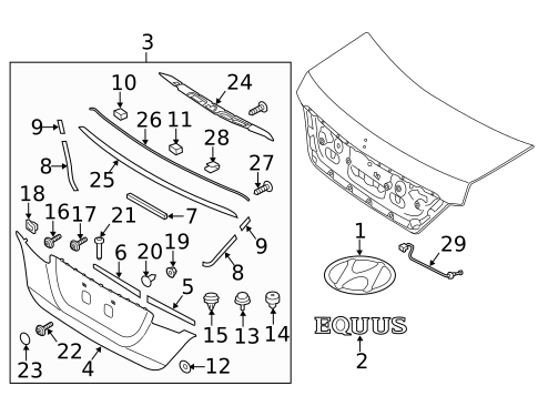 Exterior Trim - Trunk for 2015 Hyundai Equus #0