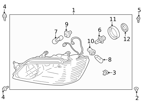Headlamp Components for 2002 Mitsubishi Lancer #0