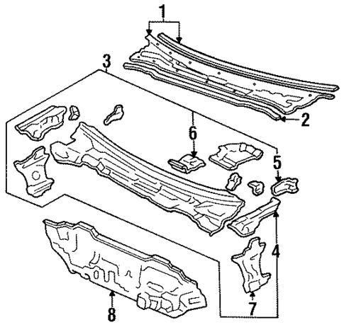 Cowl for 1991 Acura Integra #0