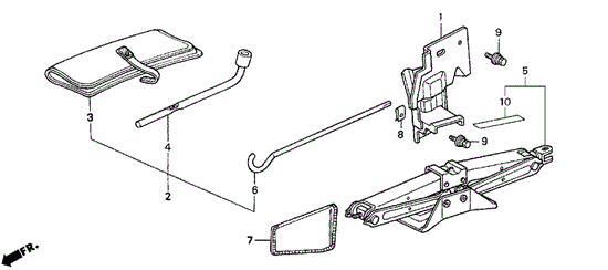 Tools - Jack for 1995 Honda Civic del Sol #0
