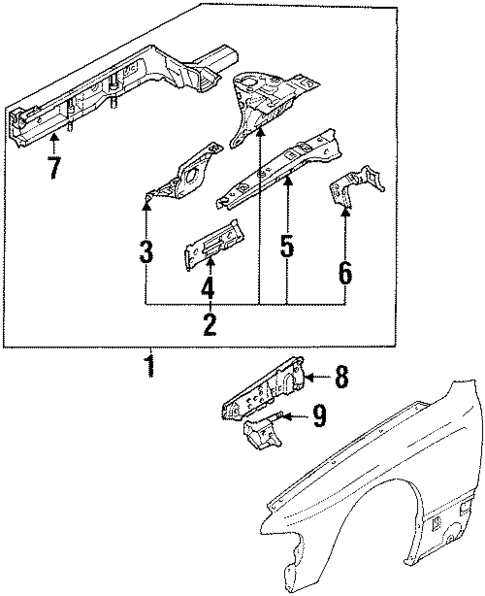 Structural Components & Rails for 1993 Mazda 929 #0