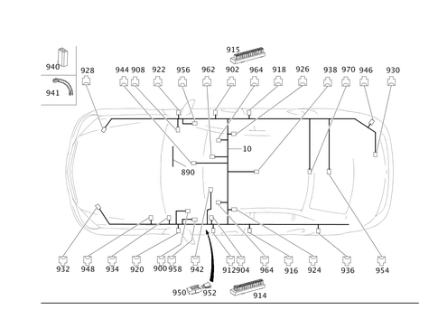Frame Floor System Main Wiring Harness for 2008 Mercedes-Benz C300 #0