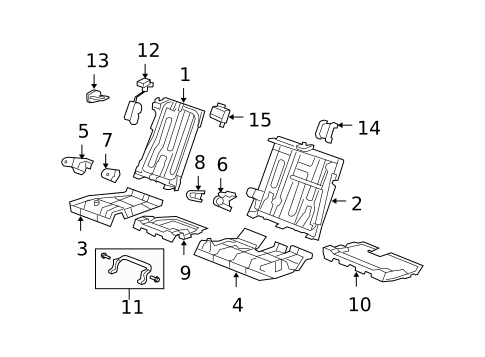 Rear Seat Components for 2008 Acura RDX #1