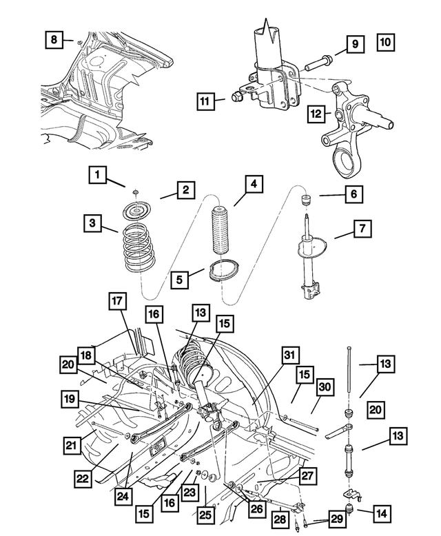 5290182AA - : Rear Suspension Strut, Right for Mopar Image