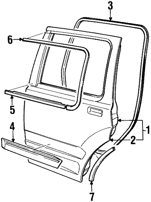 Exterior Trim - Rear Door for 2000 Mercury Mountaineer #0