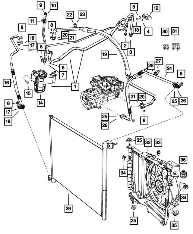 5134370AA - Air Conditioning &amp; Heater: Isolator, Condenser Lower Mounting for Mopar Image image