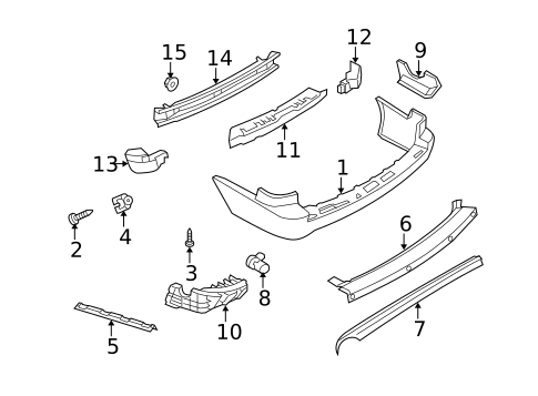 Bumper & Components - Rear for 2005 Saab 9-5 #1