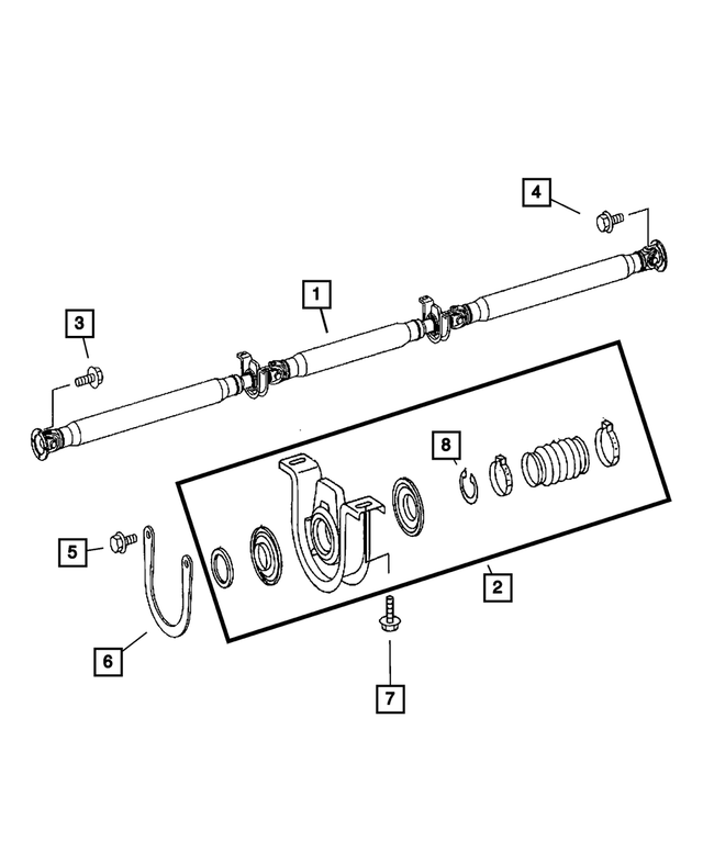 68031835AA - Rear Wheel Drive; Differential and Drive Line: Drive Shaft Center Bearing for Dodge: Sprinter 2500, Sprinter 3500 Image