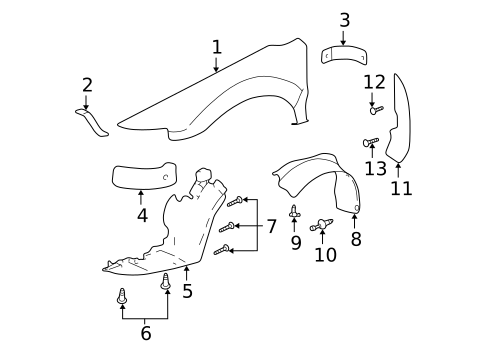 Fender & Components for 2003 Oldsmobile Alero #0