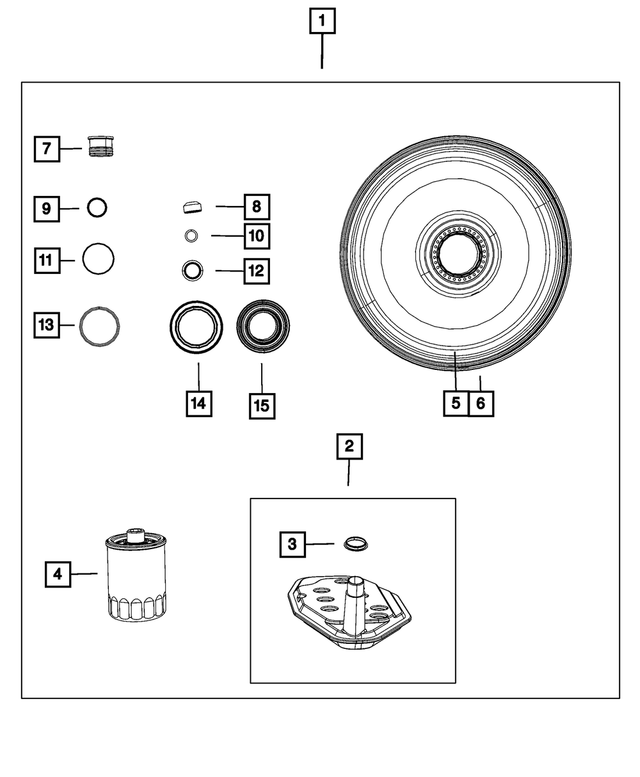 68010041AD - 545RFE; 5-Speed; Automatic Transmission: Transmission Seal Package for Mopar Image