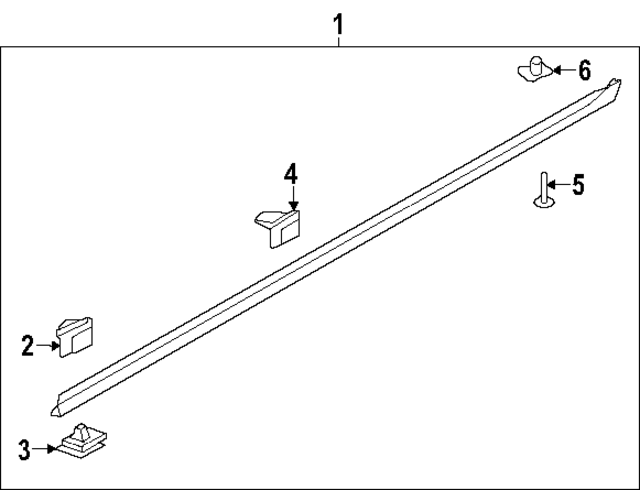 87752R6000CA - : Rocker Molding for Hyundai Image