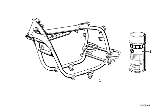 51911900346 - Frame and Mounting Parts: Spray Schwarz Matt - 400ML for BMW-Motorrad Image