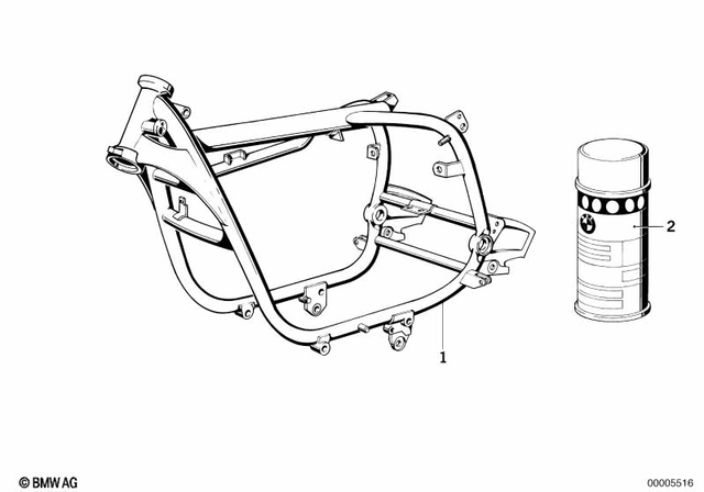 51911900346 - Frame and Mounting Parts: Spray Schwarz Matt - 400ML for BMW-Motorrad Image