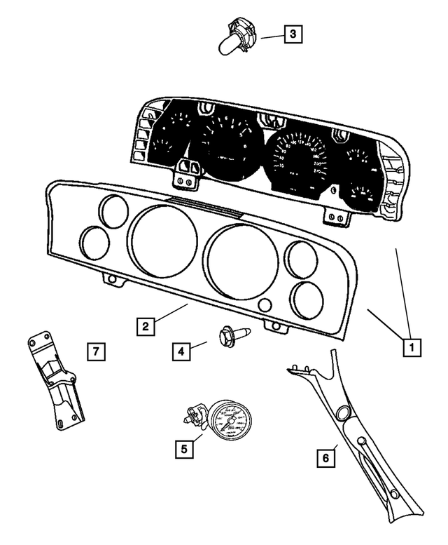 56049831AF - Instrument Panel and Radios and Consoles: Cluster for Mopar Image