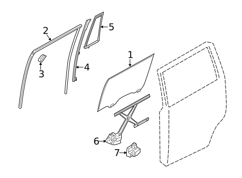Glass - Rear Door for 2020 Nissan Armada #0