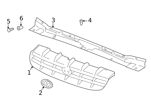 Grille & Components for 2001 Hyundai Sonata #0