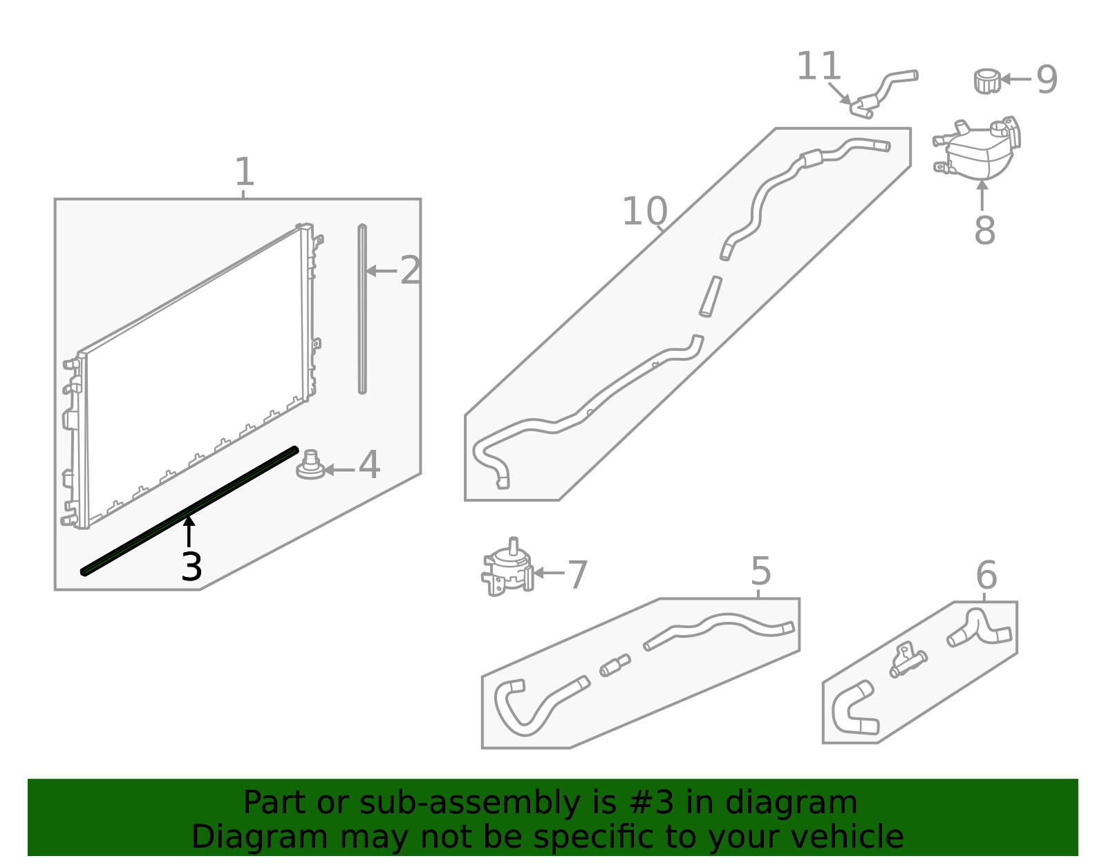 Auxiliary Radiator Lower Seal 21497-6RC1A | Team Nissan Inc.