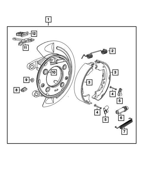 Parking Brake Lever, Cables, and Rear Disc Park Brake Assembly for 2018 Ram 2500 #1