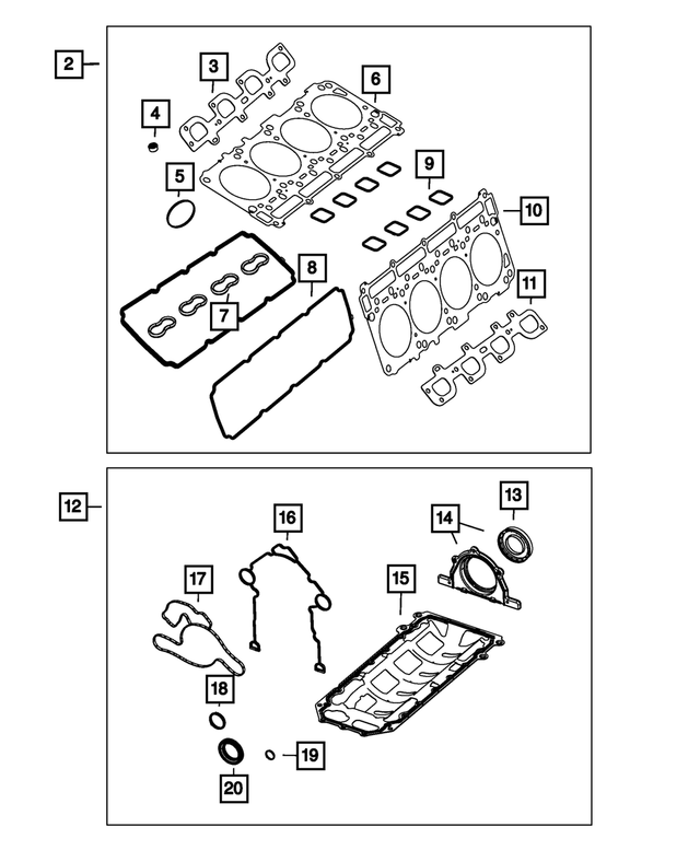 68550616AA - : Engine Gasket Kit for Mopar Image